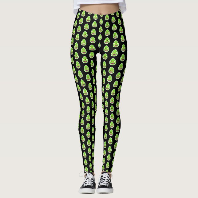 Cute pixeled egg monster leggings (Front)