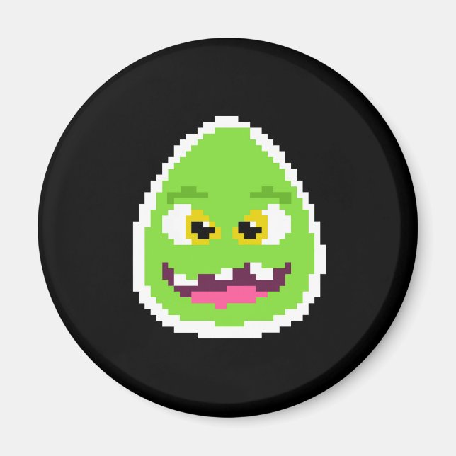 Cute pixeled egg monster magnet (Front)