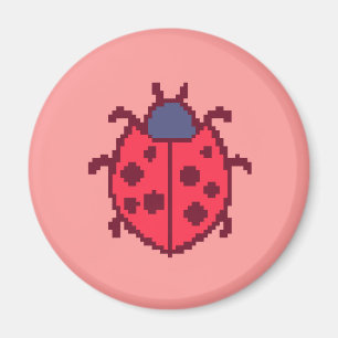 Cute pixeled ladybug insect  magnet