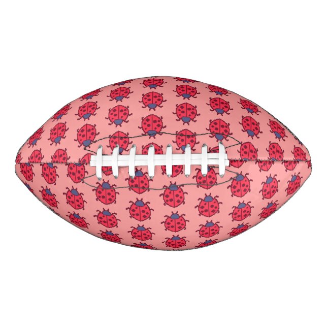 Cute pixeled ladybug insect  throw pillow football (Front)