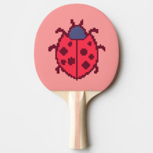 Cute pixeled ladybug insect  throw pillow ping pong paddle