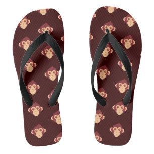 Cute pixeled monkey face jandals
