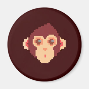 Cute pixeled monkey face notebook HP laptop skin Magnet