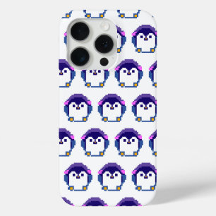Cute pixeled penguin baby iPhone 15 pro case
