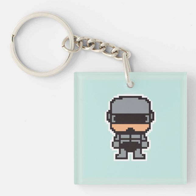Cute pixeled robotCop  Key Ring (Front)