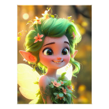Cute Pixie Elf with green hair