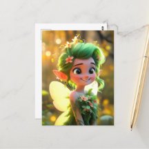 Cute Pixie Elf with Green Hair