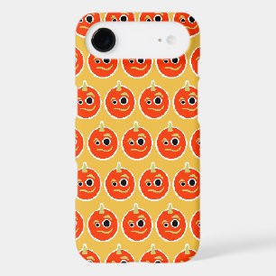 Cute pixled orange monster face