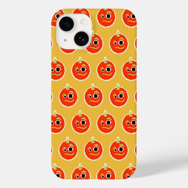 Cute pixled orange monster face  Case-Mate iPhone case (Back)