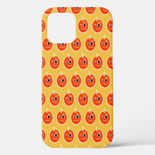 Cute pixled orange monster face iPhone 12 case
