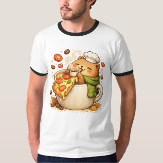 Cute Pizza Bear T-Shirt | Kawaii Fast Food Cartoon
