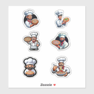 Cute Pizza Chef and Spaghetti Italian