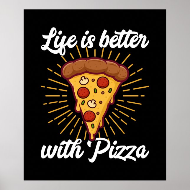 cute pizza life word art Business Vendors Poster (Front)