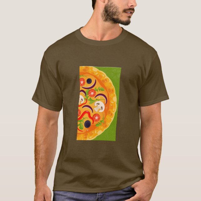 Cute pizza lover colourful food T-Shirt (Front)