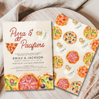 Cute Pizza & Pacifiers Baby Shower