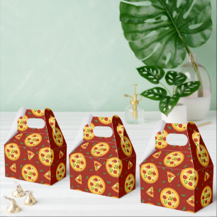 cute pizza party tiled pattern favour box