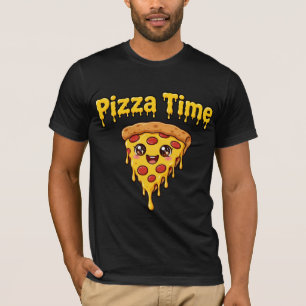 Cute Pizza Time T-Shirt - Kawaii Drippy Cheese Pep