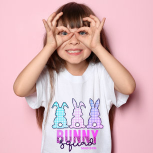 Cute Plaid Bunny Squad Rabbit Personalised T-Shirt
