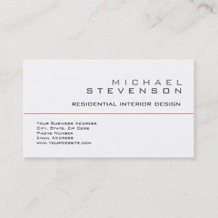 Cute Plain Black White Grey Designer Business Card