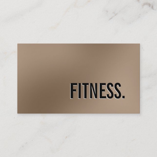 Cute Plain Browny Grey Fitness Business Card (Front)