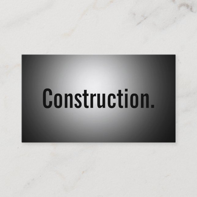 Cute Plain Grey Construction Business Card (Front)