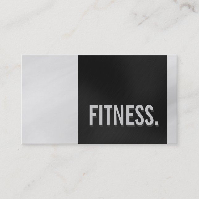 Cute Plain Grey Fitness Business Card (Front)