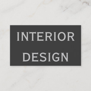 Cute Plain Grey Interior Designer Business Card