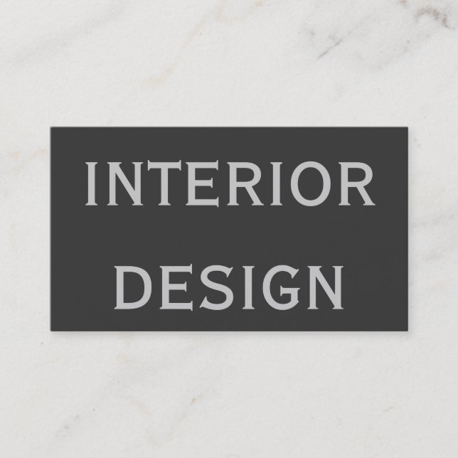 Cute Plain Grey Interior Designer Business Card (Front)