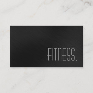 Cute Plain Grey Modern Fonts Fitness Business Card