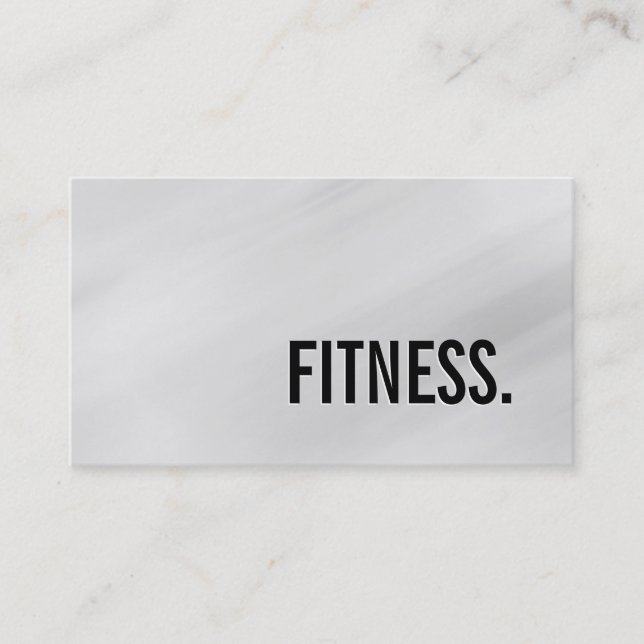 Cute Plain Grey Pattern Fitness Business Card (Front)