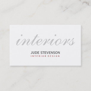 Cute Plain White Interior Designer Business Card