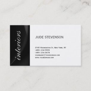Cute Plain White Interior Designer Business Card