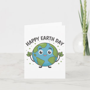 Cute Planet Earth Saying Happy Earth Day 1 Card