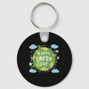 Cute Planet Earth Saying Happy Earth Day 2 Key Ring