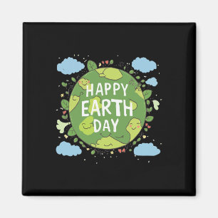 Cute Planet Earth Saying Happy Earth Day 2  Magnet