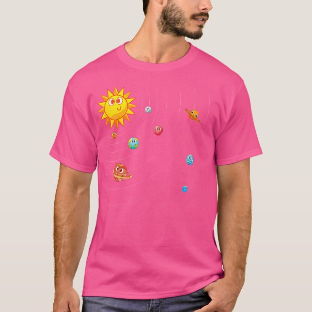 Cute Planets Astronomer Universe Outer Space Astro T-Shirt (Front)