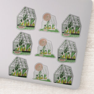 Cute Plant Greenhouse Illustration Set Sticker