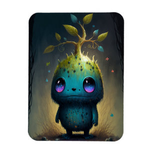 Cute Plant Monster Fantasy Art Magnet