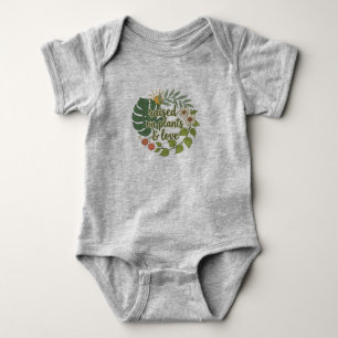 Cute Plant Mum Aesthetic Modern Monstera Sun Desig Baby Bodysuit