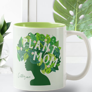Cute Plant Mum Personalised Plant Lover Two-Tone Coffee Mug