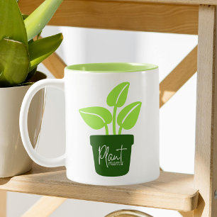 Cute Plant Mum Plant Lover's  Two-Tone Coffee Mug