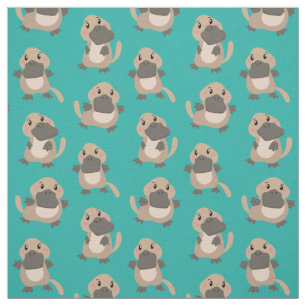 Cute Platypus Cartoon Fabric