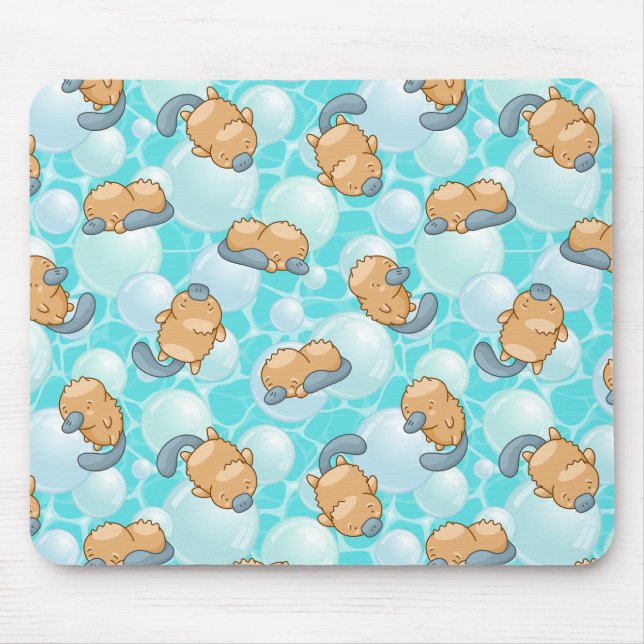 Cute Platypus Kawaii Mouse Pad – Adorable Pastel (Front)