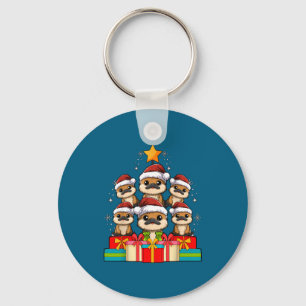 Cute Platypus Le Christmas Tree Xmas Hat  Key Ring