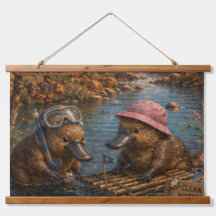 Cute Platypus River Explorers Clean Waters