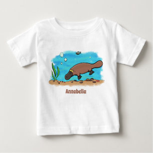 Cute platypus swimming cartoon baby T-Shirt
