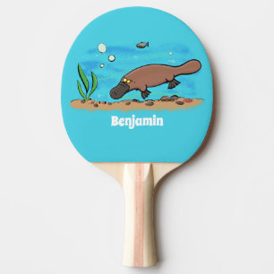 Cute platypus swimming cartoon ping pong paddle
