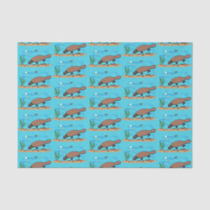 Cute platypus swimming cartoon tissue paper