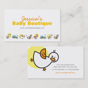 Cute Playful Baby Duckies Ducklings & Pastel Dots Business Card