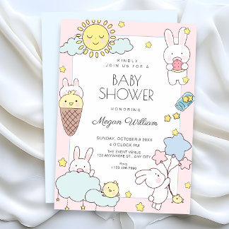 Cute playful baby shower invitation